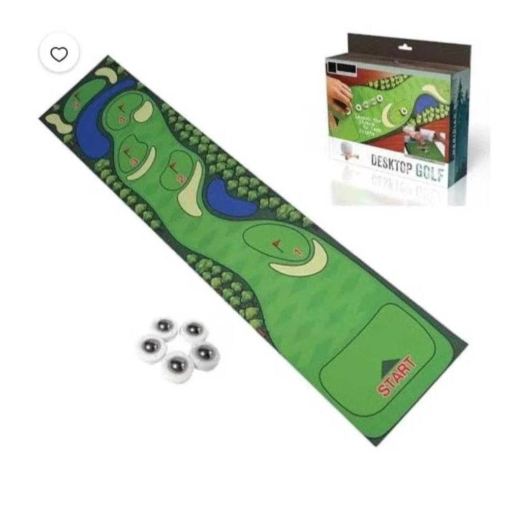 Meridian Point Desktop Golf Novelty Skill Building Curling Mat Nonskid, NEW BOX